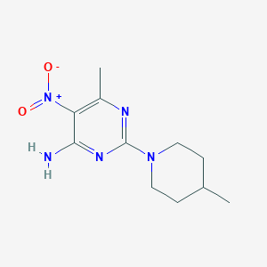 molecular formula C11H17N5O2 B4057802 6-甲基-2-(4-甲基-1-哌啶基)-5-硝基-4-嘧啶胺 