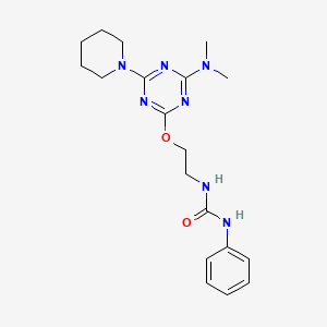 N-(2-{[4-(dimethylamino)-6-(1-piperidinyl)-1,3,5-triazin-2-yl]oxy}ethyl)-N'-phenylurea