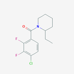 molecular formula C14H16ClF2NO B4057815 1-(4-氯-2,3-二氟苯甲酰)-2-乙基哌啶 