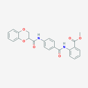 molecular formula C24H20N2O6 B4057831 methyl 2-({4-[(2,3-dihydro-1,4-benzodioxin-2-ylcarbonyl)amino]benzoyl}amino)benzoate 