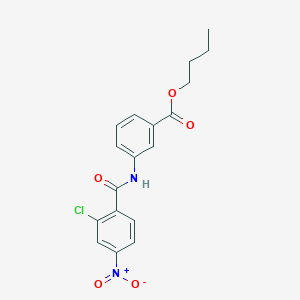 molecular formula C18H17ClN2O5 B405787 Butyl 3-[({2-chloro-4-nitrophenyl}carbonyl)amino]benzoate 