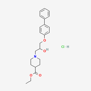 molecular formula C23H30ClNO4 B4057871 ethyl 1-[3-(4-biphenylyloxy)-2-hydroxypropyl]-4-piperidinecarboxylate hydrochloride 