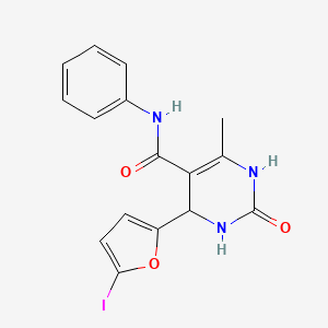 molecular formula C16H14IN3O3 B4057883 4-(5-iodo-2-furyl)-6-methyl-2-oxo-N-phenyl-1,2,3,4-tetrahydro-5-pyrimidinecarboxamide 