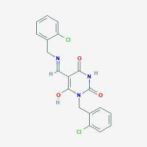 molecular formula C19H15Cl2N3O3 B4057895 1-(2-chlorobenzyl)-5-{[(2-chlorobenzyl)amino]methylene}-2,4,6(1H,3H,5H)-pyrimidinetrione 