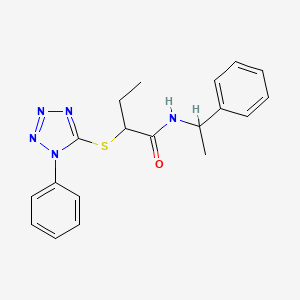 N-(1-phenylethyl)-2-[(1-phenyl-1H-tetrazol-5-yl)thio]butanamide