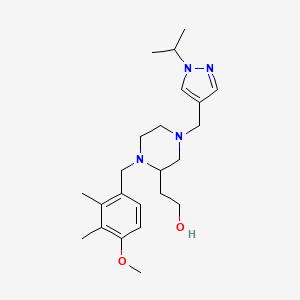 molecular formula C23H36N4O2 B4057917 2-[4-[(1-异丙基-1H-吡唑-4-基)甲基]-1-(4-甲氧基-2,3-二甲基苄基)-2-哌嗪基]乙醇 