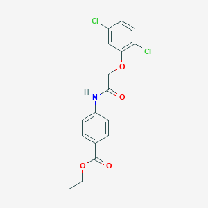 molecular formula C17H15Cl2NO4 B405792 4-[2-(2,5-Dichloro-phenoxy)-acetylamino]-benzoic acid ethyl ester 