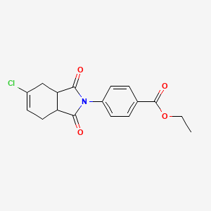 molecular formula C17H16ClNO4 B4057935 ethyl 4-(5-chloro-1,3-dioxo-1,3,3a,4,7,7a-hexahydro-2H-isoindol-2-yl)benzoate 