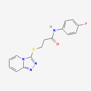 molecular formula C15H13FN4OS B4057943 N-(4-fluorophenyl)-3-([1,2,4]triazolo[4,3-a]pyridin-3-ylthio)propanamide 