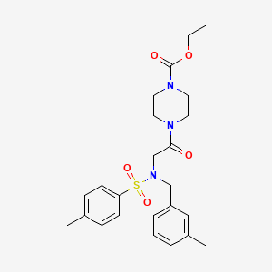 molecular formula C24H31N3O5S B4057957 ethyl 4-{N-(3-methylbenzyl)-N-[(4-methylphenyl)sulfonyl]glycyl}-1-piperazinecarboxylate 