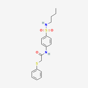 N-{4-[(butylamino)sulfonyl]phenyl}-2-(phenylthio)acetamide