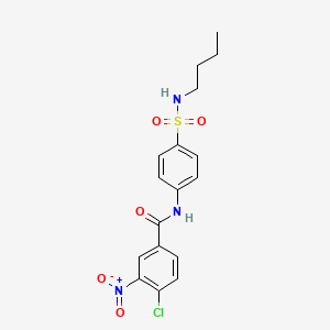 molecular formula C17H18ClN3O5S B4057985 N-{4-[(丁基氨基)磺酰基]苯基}-4-氯-3-硝基苯甲酰胺 