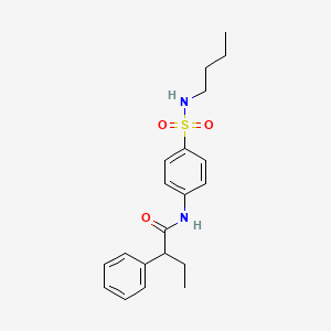 molecular formula C20H26N2O3S B4057988 N-{4-[(丁基氨基)磺酰基]苯基}-2-苯基丁酰胺 