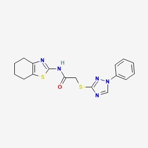 2-[(1-phenyl-1H-1,2,4-triazol-3-yl)thio]-N-(4,5,6,7-tetrahydro-1,3-benzothiazol-2-yl)acetamide