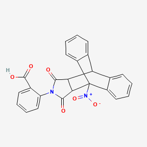 molecular formula C25H16N2O6 B4058017 2-(1-nitro-16,18-dioxo-17-azapentacyclo[6.6.5.0~2,7~.0~9,14~.0~15,19~]nonadeca-2,4,6,9,11,13-hexaen-17-yl)benzoic acid 