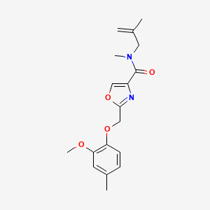 molecular formula C18H22N2O4 B4058019 2-[(2-methoxy-4-methylphenoxy)methyl]-N-methyl-N-(2-methyl-2-propen-1-yl)-1,3-oxazole-4-carboxamide 