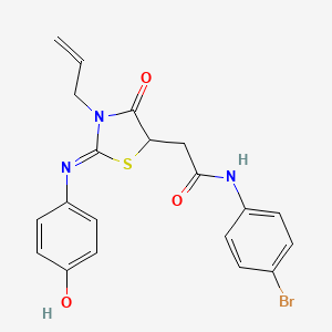 molecular formula C20H18BrN3O3S B4058032 2-{3-allyl-2-[(4-hydroxyphenyl)imino]-4-oxo-1,3-thiazolidin-5-yl}-N-(4-bromophenyl)acetamide 