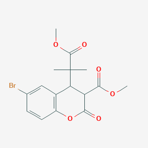 molecular formula C16H17BrO6 B4058041 methyl 6-bromo-4-(2-methoxy-1,1-dimethyl-2-oxoethyl)-2-oxo-3-chromanecarboxylate 