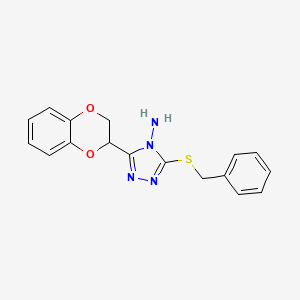 3-(benzylthio)-5-(2,3-dihydro-1,4-benzodioxin-2-yl)-4H-1,2,4-triazol-4-amine