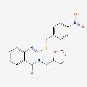 molecular formula C20H19N3O4S B4058051 2-[(4-nitrobenzyl)thio]-3-(tetrahydro-2-furanylmethyl)-4(3H)-quinazolinone 