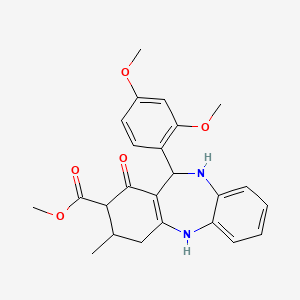 molecular formula C24H26N2O5 B4058059 11-(2,4-二甲氧基苯基)-3-甲基-1-氧代-2,3,4,5,10,11-六氢-1H-二苯并[b,e][1,4]二氮杂卓-2-甲酸甲酯 