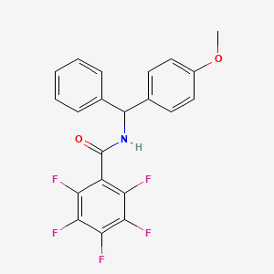 molecular formula C21H14F5NO2 B4058072 2,3,4,5,6-五氟-N-[(4-甲氧基苯基)(苯基)甲基]苯甲酰胺 