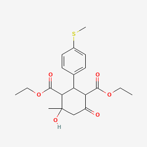 diethyl 4-hydroxy-4-methyl-2-[4-(methylthio)phenyl]-6-oxo-1,3-cyclohexanedicarboxylate