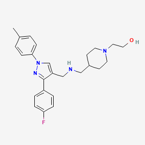 molecular formula C25H31FN4O B4058115 2-{4-[({[3-(4-fluorophenyl)-1-(4-methylphenyl)-1H-pyrazol-4-yl]methyl}amino)methyl]-1-piperidinyl}ethanol 