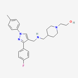 2-{4-[({[3-(4-fluorophenyl)-1-(4-methylphenyl)-1H-pyrazol-4-yl]methyl}amino)methyl]-1-piperidinyl}ethanol