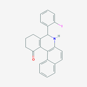 molecular formula C23H18INO B405813 5-(2-iodophenyl)-3,4,5,6-tetrahydrobenzo[a]phenanthridin-1(2H)-one 