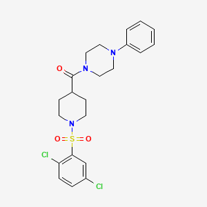 molecular formula C22H25Cl2N3O3S B4058132 1-({1-[(2,5-dichlorophenyl)sulfonyl]-4-piperidinyl}carbonyl)-4-phenylpiperazine 