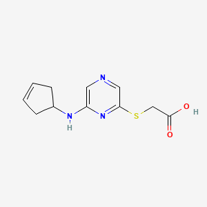 molecular formula C11H13N3O2S B4058136 {[6-(3-cyclopenten-1-ylamino)-2-pyrazinyl]thio}acetic acid 