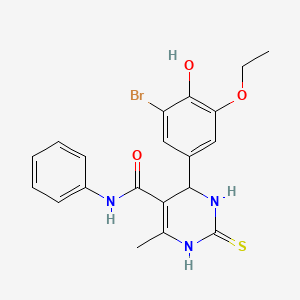 4-(3-bromo-5-ethoxy-4-hydroxyphenyl)-6-methyl-N-phenyl-2-thioxo-1,2,3,4-tetrahydro-5-pyrimidinecarboxamide