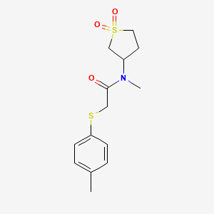 molecular formula C14H19NO3S2 B4058149 N-(1,1-dioxidotetrahydro-3-thienyl)-N-methyl-2-[(4-methylphenyl)thio]acetamide 