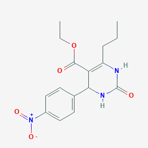 molecular formula C16H19N3O5 B405815 Ethyl 4-(4-nitrophenyl)-2-oxo-6-propyl-1,2,3,4-tetrahydropyrimidine-5-carboxylate 