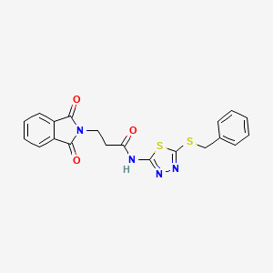 molecular formula C20H16N4O3S2 B4058165 N-[5-(benzylthio)-1,3,4-thiadiazol-2-yl]-3-(1,3-dioxo-1,3-dihydro-2H-isoindol-2-yl)propanamide 