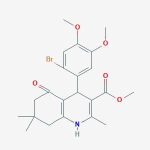 molecular formula C22H26BrNO5 B405817 Methyl 4-(2-bromo-4,5-dimethoxyphenyl)-2,7,7-trimethyl-5-oxo-1,4,5,6,7,8-hexahydroquinoline-3-carboxylate 