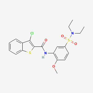 molecular formula C20H21ClN2O4S2 B4058172 3-氯-N-{5-[(二乙氨基)磺酰基]-2-甲氧基苯基}-1-苯并噻吩-2-甲酰胺 