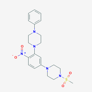 molecular formula C21H27N5O4S B4058179 1-(methylsulfonyl)-4-[4-nitro-3-(4-phenyl-1-piperazinyl)phenyl]piperazine 