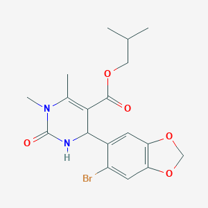 2-Methylpropyl 4-(6-bromo-1,3-benzodioxol-5-yl)-1,6-dimethyl-2-oxo-1,2,3,4-tetrahydropyrimidine-5-carboxylate
