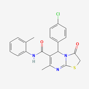 molecular formula C21H18ClN3O2S B4058190 5-(4-氯苯基)-7-甲基-N-(2-甲基苯基)-3-氧代-2,3-二氢-5H-[1,3]噻唑并[3,2-a]嘧啶-6-甲酰胺 