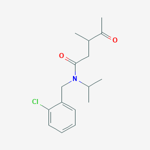 molecular formula C16H22ClNO2 B4058193 N-(2-氯苄基)-N-异丙基-3-甲基-4-氧代戊酰胺 