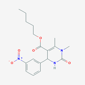 molecular formula C18H23N3O5 B405820 Pentyl 1,6-dimethyl-4-(3-nitrophenyl)-2-oxo-1,2,3,4-tetrahydropyrimidine-5-carboxylate 