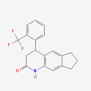 molecular formula C19H16F3NO B4058208 4-[2-(三氟甲基)苯基]-1,3,4,6,7,8-六氢-2H-环戊[g]喹啉-2-酮 