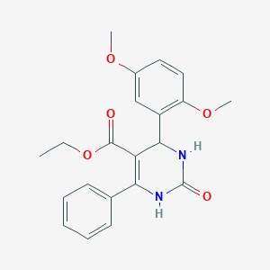 molecular formula C21H22N2O5 B405821 Ethyl 4-(2,5-dimethoxyphenyl)-2-oxo-6-phenyl-1,2,3,4-tetrahydropyrimidine-5-carboxylate 