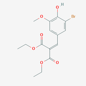 molecular formula C15H17BrO6 B4058219 二乙基(3-溴-4-羟基-5-甲氧基亚苄基)丙二酸酯 
