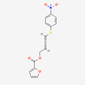 molecular formula C15H11NO5S B4058224 4-[(4-硝基苯基)硫]-2,3-丁二烯-1-基 2-呋喃酸酯 