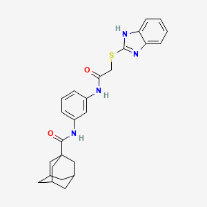 molecular formula C26H28N4O2S B4058232 N-(3-{[2-(1H-benzimidazol-2-ylthio)acetyl]amino}phenyl)-1-adamantanecarboxamide 