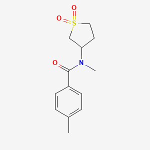 molecular formula C13H17NO3S B4058235 N-(1,1-二氧化四氢-3-噻吩基)-N,4-二甲基苯甲酰胺 