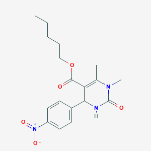 molecular formula C18H23N3O5 B405824 Pentyl 1,6-dimethyl-4-(4-nitrophenyl)-2-oxo-1,2,3,4-tetrahydropyrimidine-5-carboxylate 